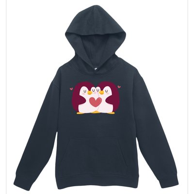 Penguin Couples Gift Wedding Anniversary Valentines Him Her Gift Urban Pullover Hoodie