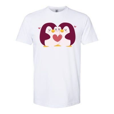 Penguin Couples Gift Wedding Anniversary Valentines Him Her Gift Softstyle CVC T-Shirt