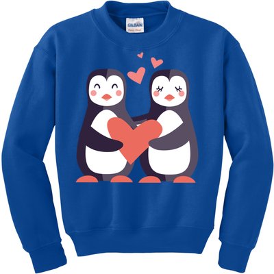 Penguin Couples Gift Wedding Anniversary Valentines Him Her Gift Kids Sweatshirt