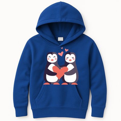 Penguin Couples Gift Wedding Anniversary Valentines Him Her Gift Kids Hoodie