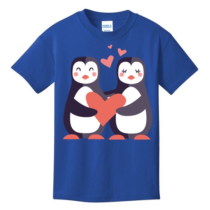 Penguin Couples Gift Wedding Anniversary Valentines Him Her Gift Kids T-Shirt