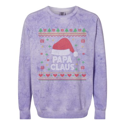 Papa Claus Gift Santa Christmas Funny Gift Meaningful Gift Colorblast Crewneck Sweatshirt