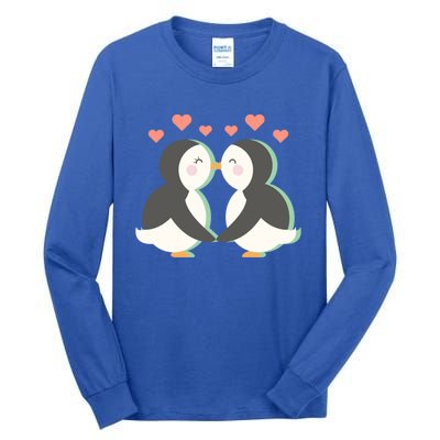 Penguin Couples Gift Wedding Anniversary Valentines Him Her Great Gift Tall Long Sleeve T-Shirt