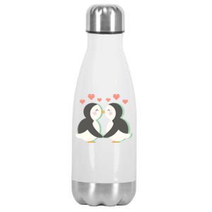 Penguin Couples Gift Wedding Anniversary Valentines Him Her Great Gift Stainless Steel Insulated Water Bottle