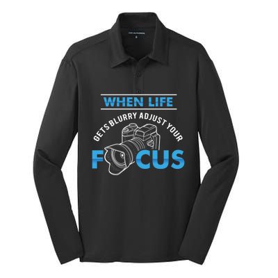 Photographer Cute Gift Silk Touch Performance Long Sleeve Polo