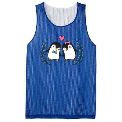 Penguin Couples Gift Wedding Anniversary Valentines Him Her Gift Mesh Reversible Basketball Jersey Tank