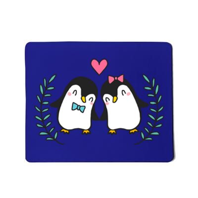 Penguin Couples Gift Wedding Anniversary Valentines Him Her Gift Mousepad