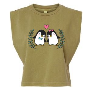 Penguin Couples Gift Wedding Anniversary Valentines Him Her Gift Garment-Dyed Women's Muscle Tee