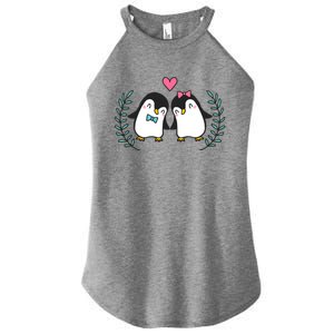 Penguin Couples Gift Wedding Anniversary Valentines Him Her Gift Women's Perfect Tri Rocker Tank