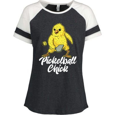 Pickleball Chick Gift Enza Ladies Jersey Colorblock Tee