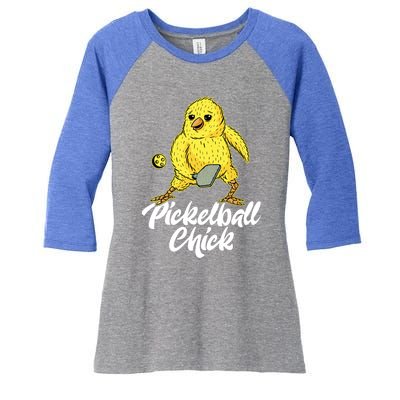 Pickleball Chick Gift Women's Tri-Blend 3/4-Sleeve Raglan Shirt