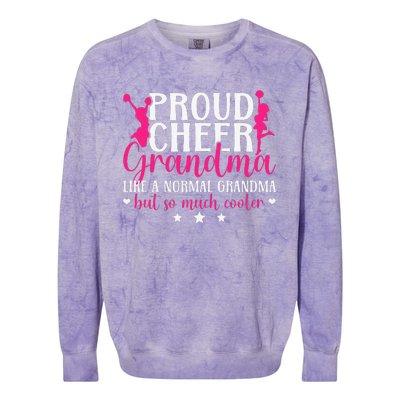 Proud Cheer Grandma Of A Cheerleader Grandmother Colorblast Crewneck Sweatshirt