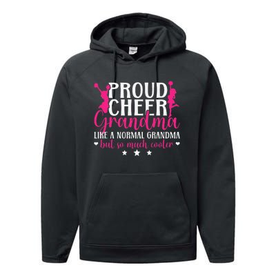 Proud Cheer Grandma Of A Cheerleader Grandmother Performance Fleece Hoodie