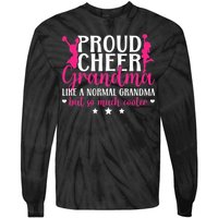 Proud Cheer Grandma Of A Cheerleader Grandmother Tie-Dye Long Sleeve Shirt