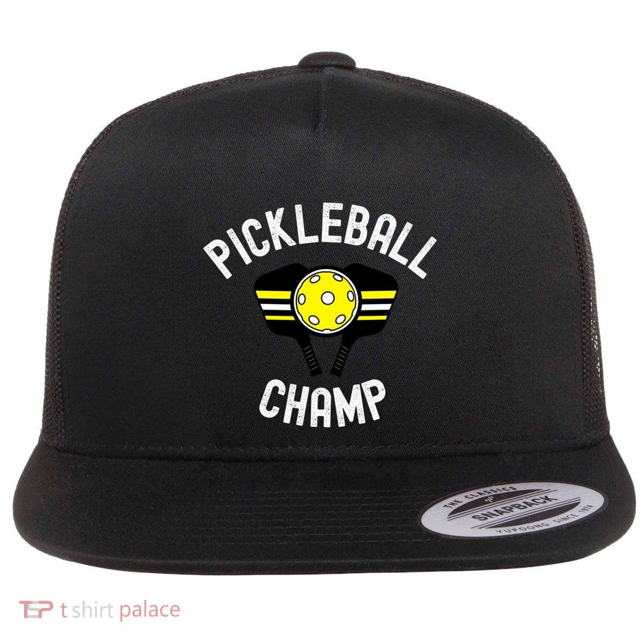 Pickleball Champ Great Gift Flat Bill Trucker Hat