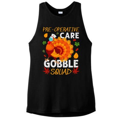 Preoperative Care Gobble Squad Turkey Thanksgiving Fall Ladies PosiCharge Tri-Blend Wicking Tank