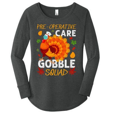 Preoperative Care Gobble Squad Turkey Thanksgiving Fall Women's Perfect Tri Tunic Long Sleeve Shirt