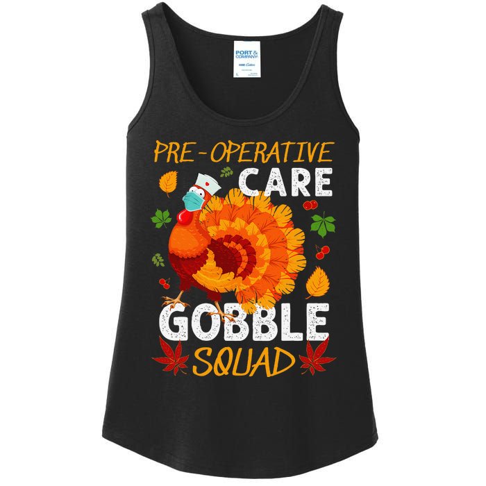 Preoperative Care Gobble Squad Turkey Thanksgiving Fall Ladies Essential Tank