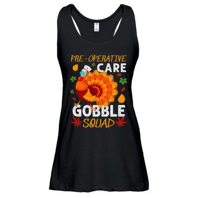 Preoperative Care Gobble Squad Turkey Thanksgiving Fall Ladies Essential Flowy Tank