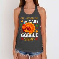 Preoperative Care Gobble Squad Turkey Thanksgiving Fall Women's Knotted Racerback Tank