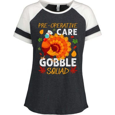 Preoperative Care Gobble Squad Turkey Thanksgiving Fall Enza Ladies Jersey Colorblock Tee