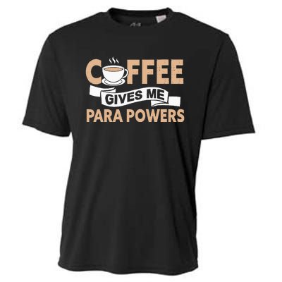 Paraprofessional Coffee Gives Me Para Powers Teacher Cooling Performance Crew T-Shirt