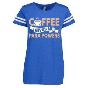 Paraprofessional Coffee Gives Me Para Powers Teacher Enza Ladies Jersey Football T-Shirt