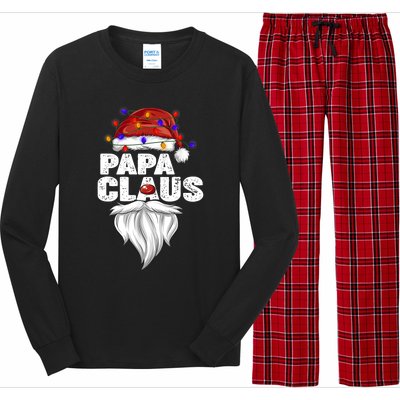 Papa Claus Gift Family Matching Papa Claus Pajama Cool Gift Long Sleeve Pajama Set