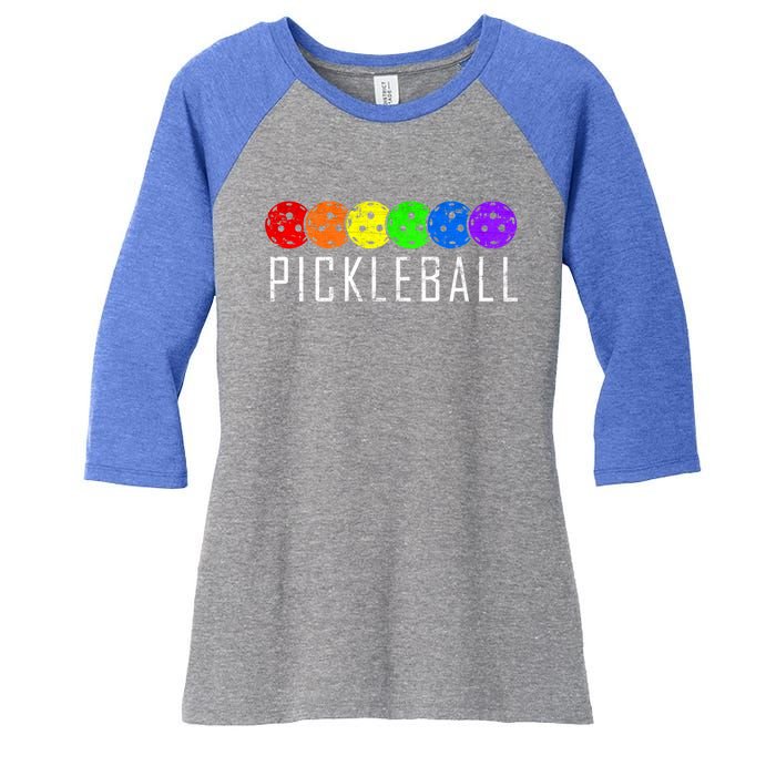 Pickleball Cool Gift Women's Tri-Blend 3/4-Sleeve Raglan Shirt