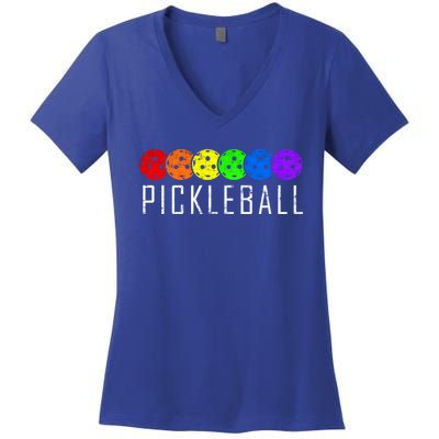 Pickleball Cool Gift Women's V-Neck T-Shirt