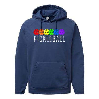 Pickleball Cool Gift Performance Fleece Hoodie