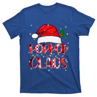 Poppop Claus Gift Christmas Lights Family Matching Pajama Funny Gift T-Shirt