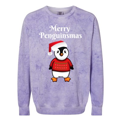 Penguin Christmas Gift Colorblast Crewneck Sweatshirt