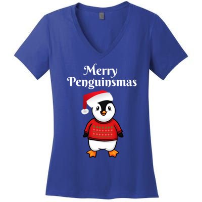 Penguin Christmas Gift Women's V-Neck T-Shirt