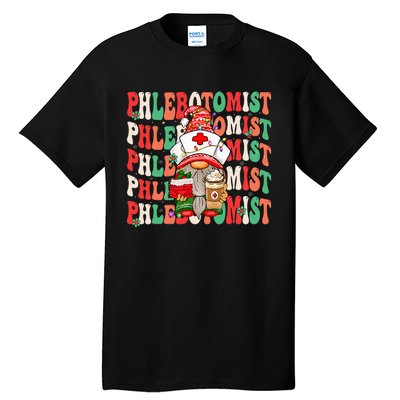 Phlebotomist Christmas Gnome Costume Funny Phlebotomy Tall T-Shirt