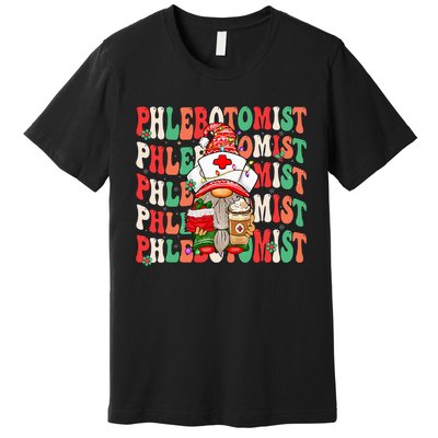 Phlebotomist Christmas Gnome Costume Funny Phlebotomy Premium T-Shirt