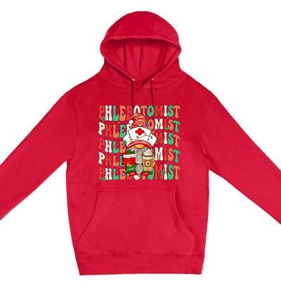 Phlebotomist Christmas Gnome Costume Funny Phlebotomy Premium Pullover Hoodie