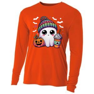 Pumpkin Cute Ghost Ing Coffee Meaningful Gift Cooling Performance Long Sleeve Crew