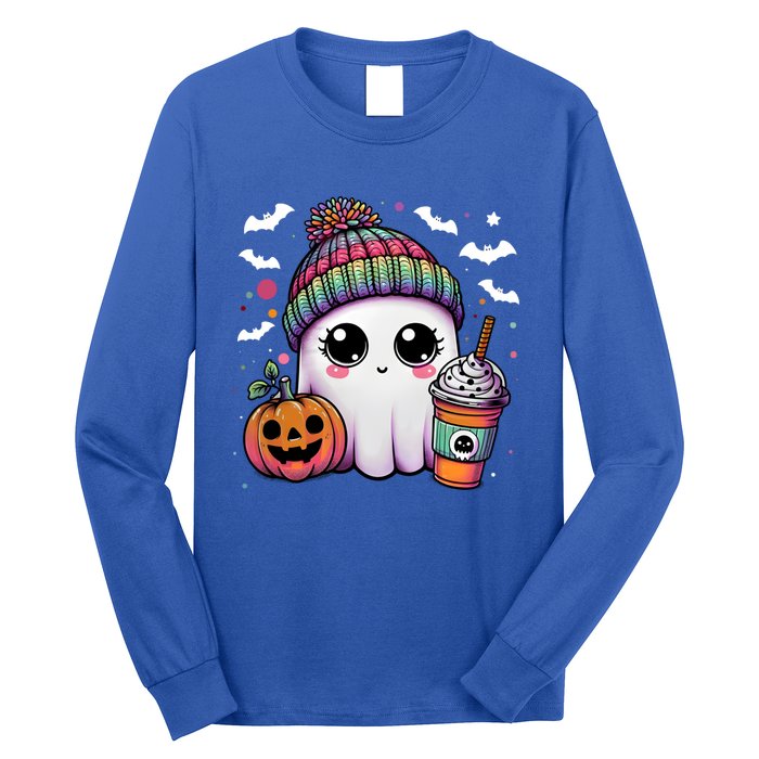 Pumpkin Cute Ghost Ing Coffee Meaningful Gift Long Sleeve Shirt