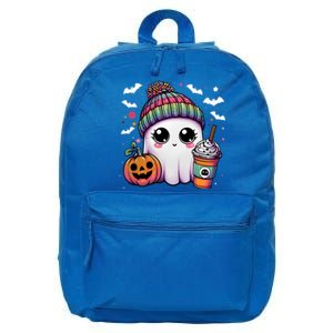 Pumpkin Cute Ghost Ing Coffee Meaningful Gift 16 in Basic Backpack