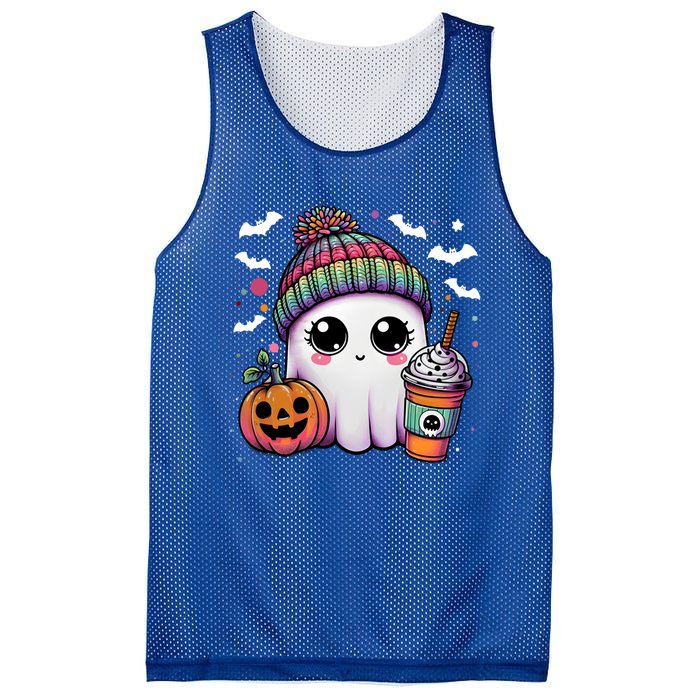 Pumpkin Cute Ghost Ing Coffee Meaningful Gift Mesh Reversible Basketball Jersey Tank