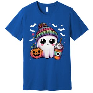 Pumpkin Cute Ghost Ing Coffee Meaningful Gift Premium T-Shirt