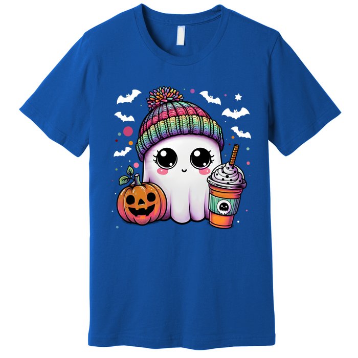 Pumpkin Cute Ghost Ing Coffee Meaningful Gift Premium T-Shirt