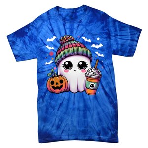 Pumpkin Cute Ghost Ing Coffee Meaningful Gift Tie-Dye T-Shirt