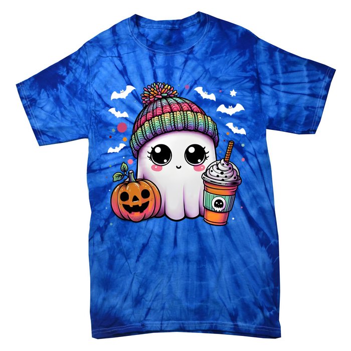 Pumpkin Cute Ghost Ing Coffee Meaningful Gift Tie-Dye T-Shirt