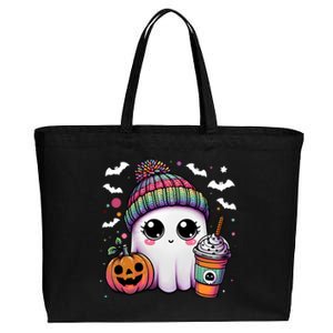 Pumpkin Cute Ghost Ing Coffee Meaningful Gift Cotton Canvas Jumbo Tote