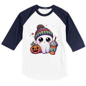 Pumpkin Cute Ghost Ing Coffee Meaningful Gift Baseball Sleeve Shirt