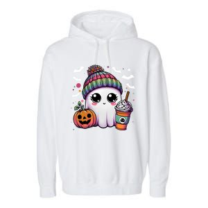 Pumpkin Cute Ghost Ing Coffee Meaningful Gift Garment-Dyed Fleece Hoodie