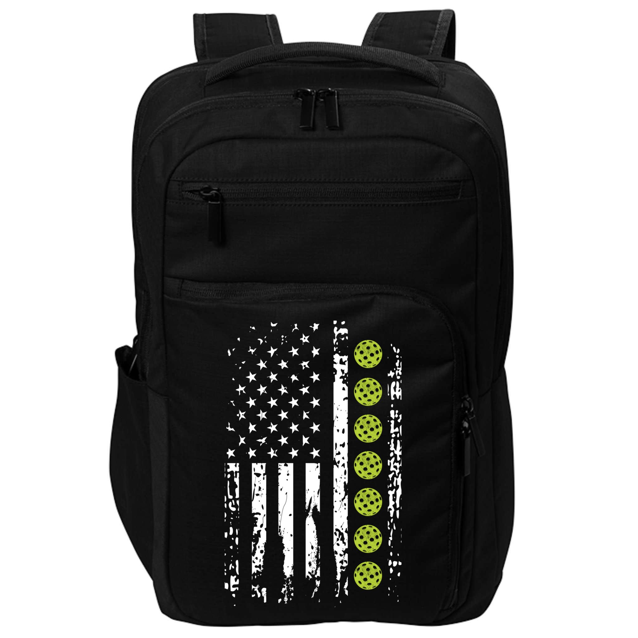 Pickleball Cool Gift American Flag Pickleball Player Gift Cute Gift Impact Tech Backpack