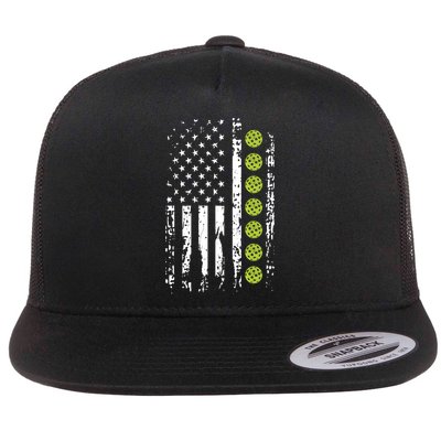 Pickleball Cool Gift American Flag Pickleball Player Gift Cute Gift Flatbill Hat